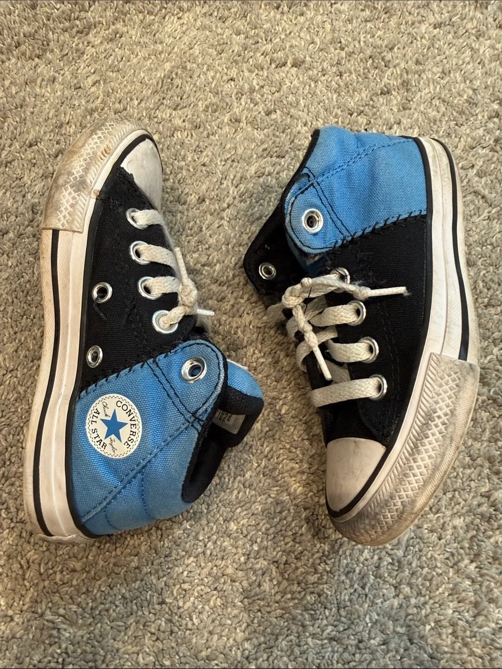 Converse | Kids Black and Blue High-Top Sneakers